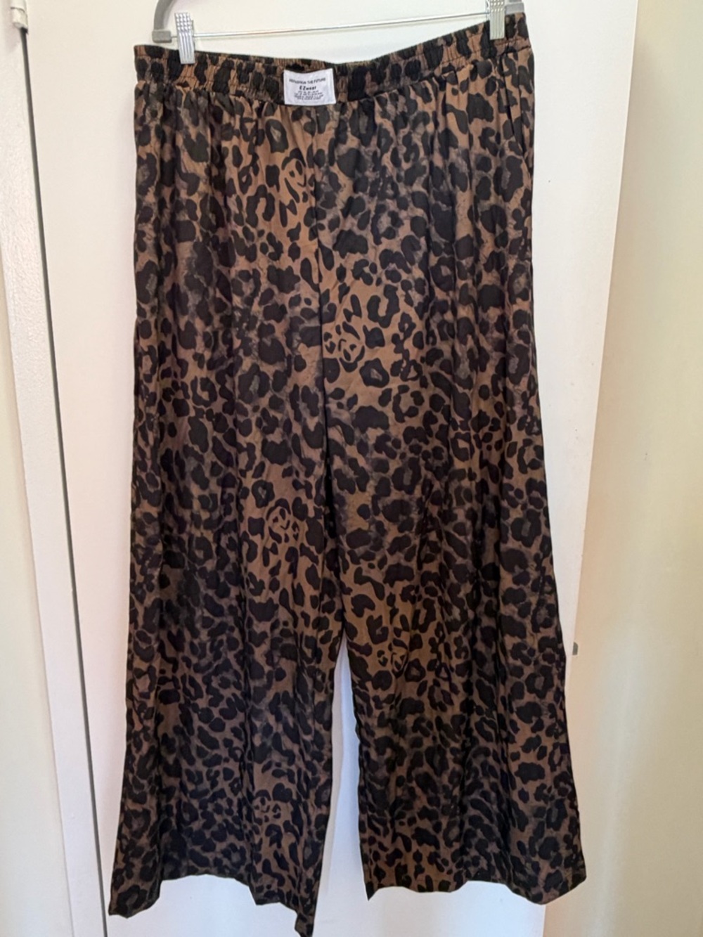 SHEIN Brown and Black Leopard Print Wide-Leg Pants Size 1X